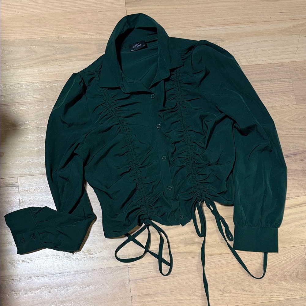 Milk and Honey Dark Green Button Down Shirt